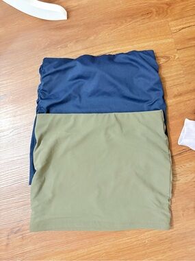 SHEIN Olive & Navy Stretch Tube Skirts - 2 Pack